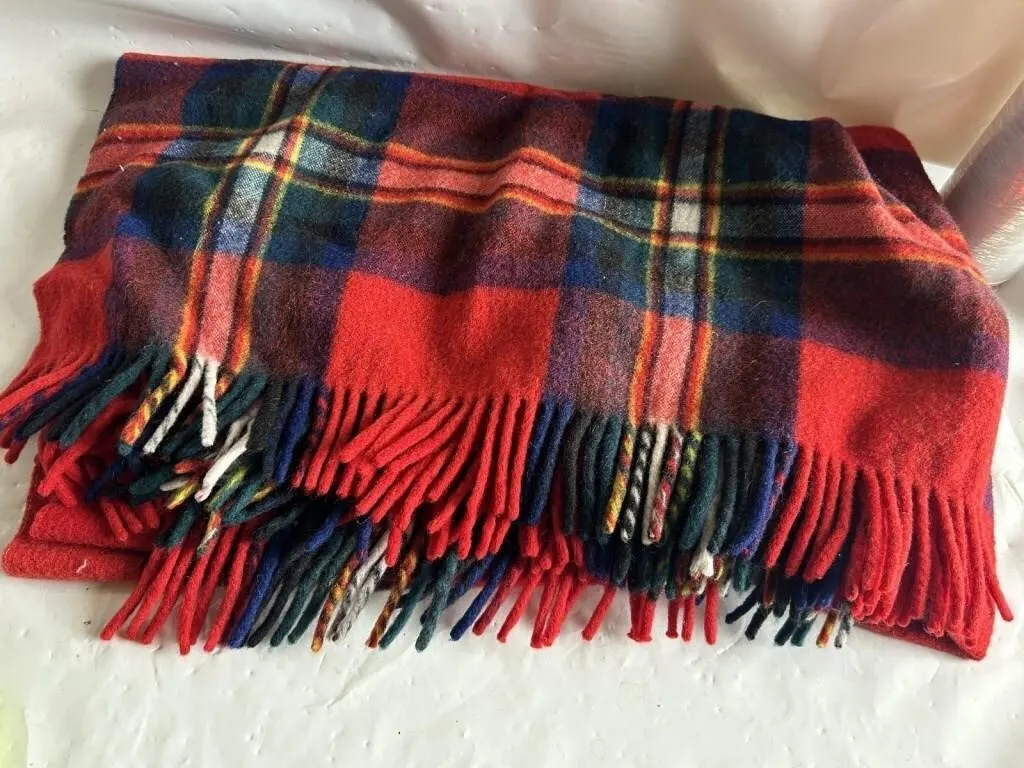 Eaton Plaid Wool Blanket, Made in Uruguay