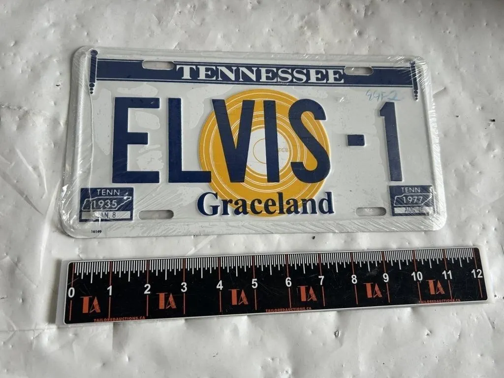Tennessee 'ELVIS-1' Graceland License Plate