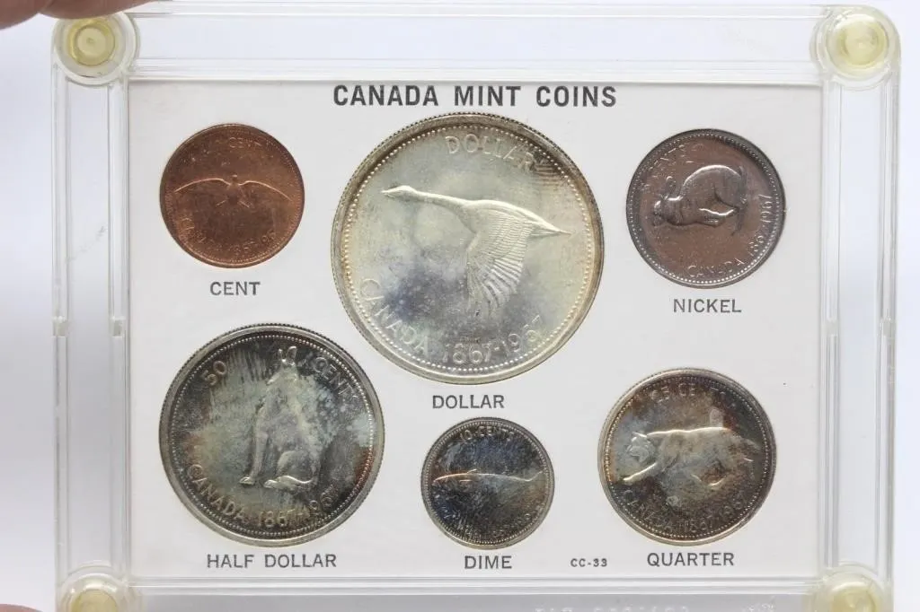 1967 Canada Mint Coin Set, 6 Coins in Case