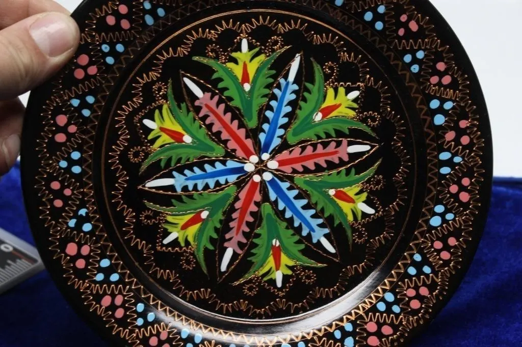 Hand-Painted Decorative Copper Plate