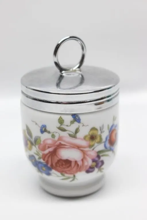 Royal Worcester Porcelain Egg Coddler, Floral