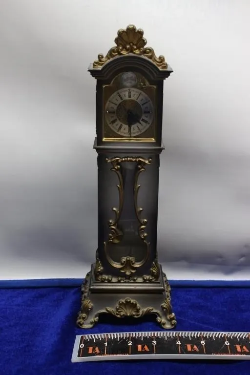 Miniature Ornate Longcase-Style Mantel Clock
