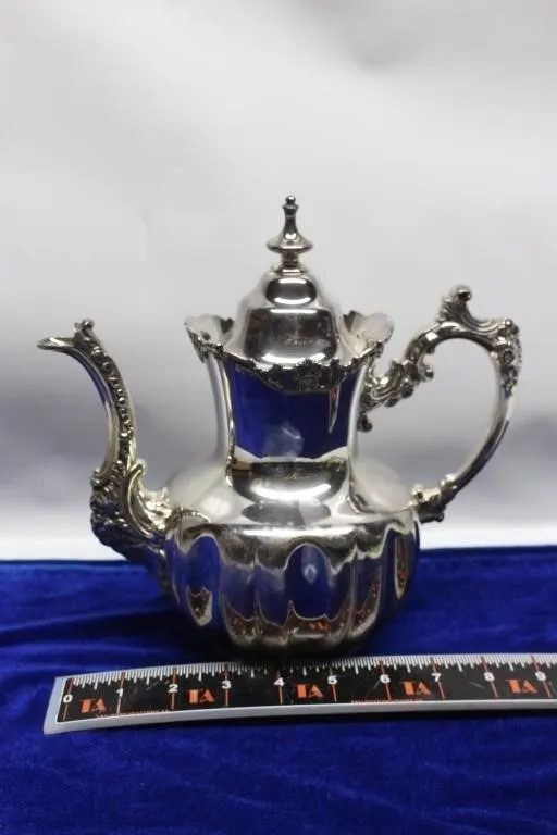 Poole Silver Co. Silverplate Teapot with Anchor