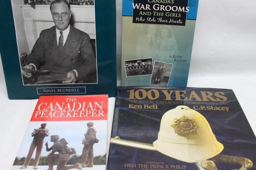 Canadian Military History Books & Pith Helmet