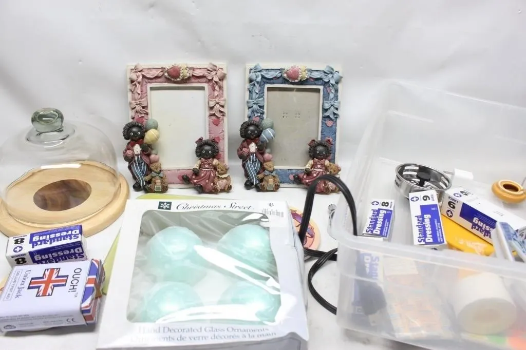 Figurine Frames, Cloche & Household Item Lot