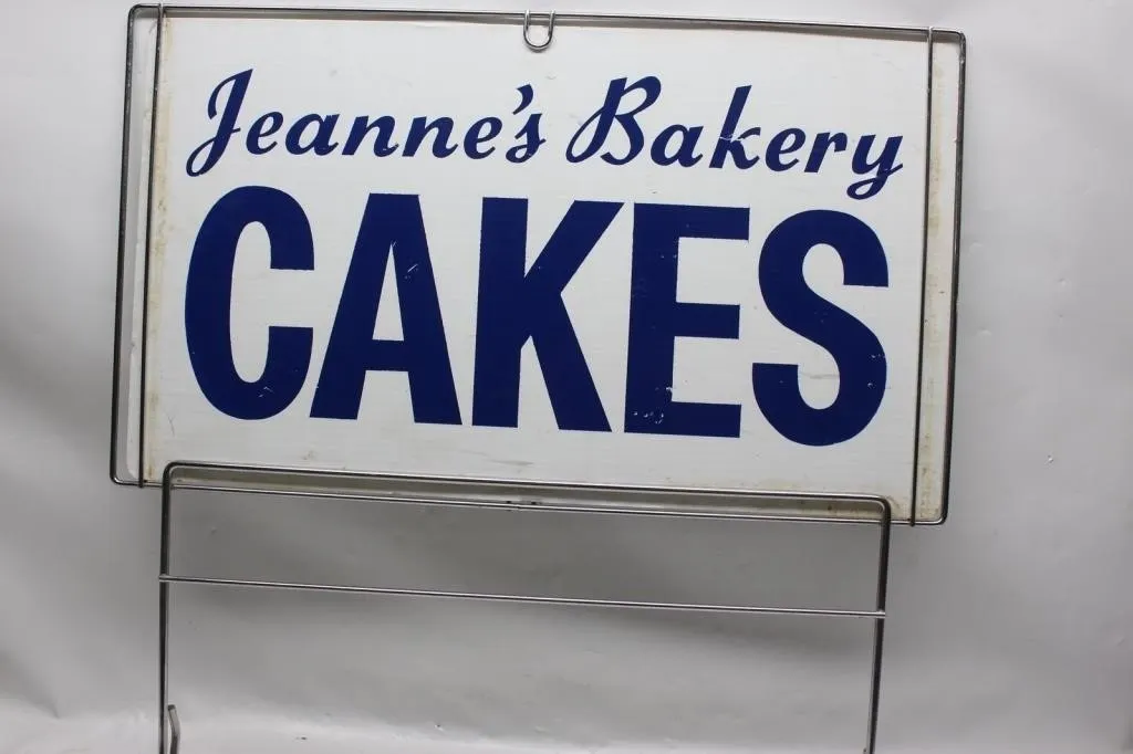 Jeanne's Bakery Cakes double-sided sign