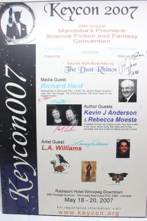 Signed Keycon 2007 Sci-Fi Convention Poster