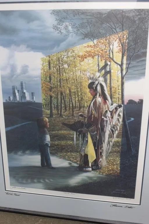 Framed "Native Peace" Signed Print by Johannus