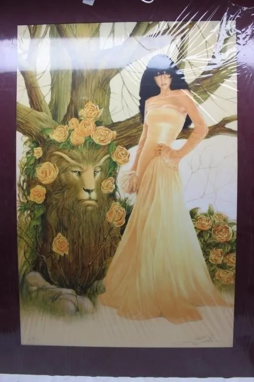 Signed Numbered Print, Woman with Lion Tree