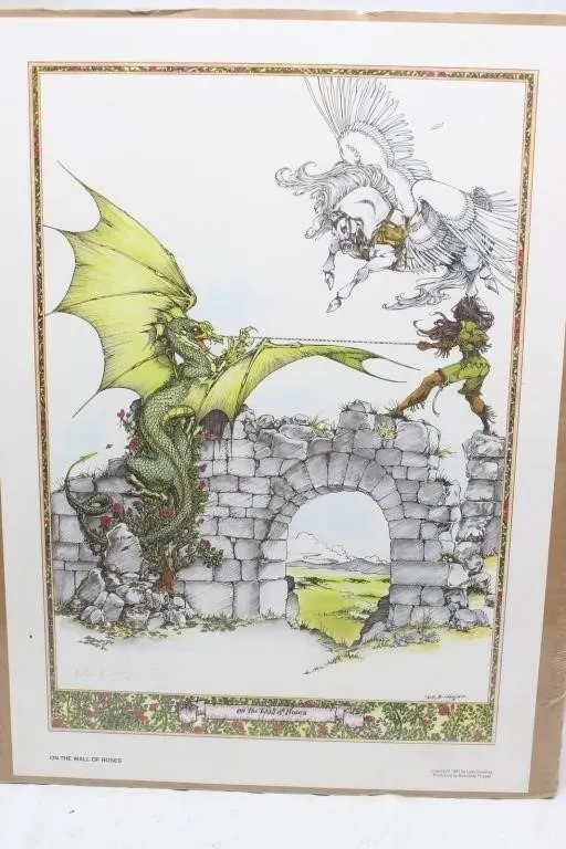 Lela Dowling "On the Wall of Roses" Signed Print