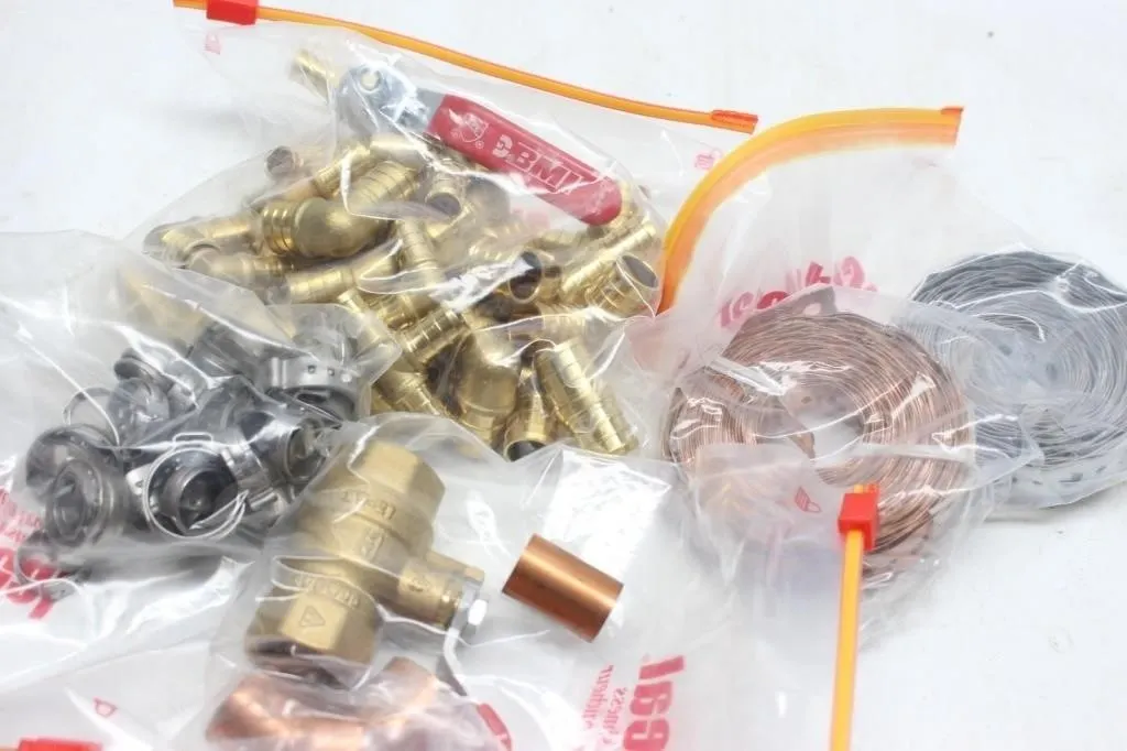 Brass Fittings, Hose Clamps & Copper Wire Lot