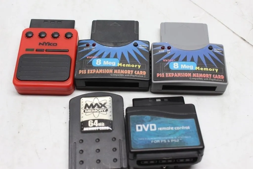 PS2 Memory Cards, Nyko Controller & DVD Remote