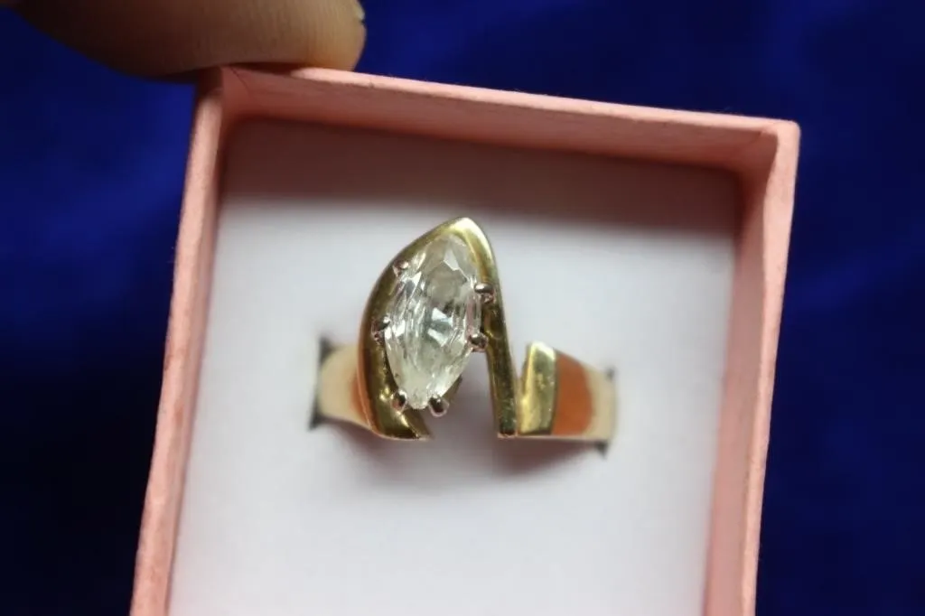 Marquise Cut Stone Bypass Ring