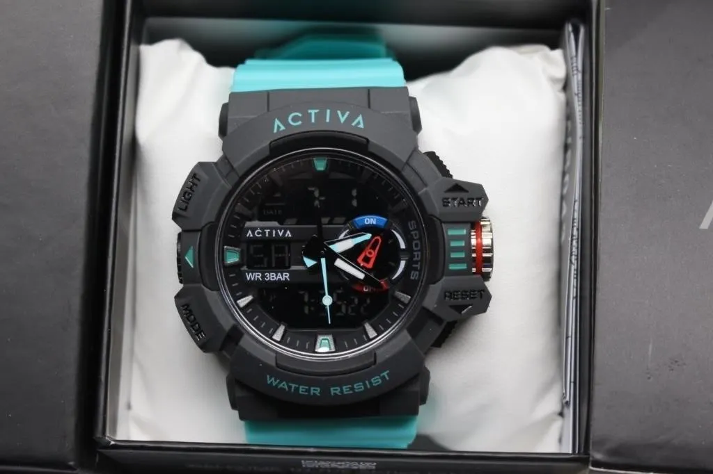 Activa Sports Analog-Digital Watch, Teal