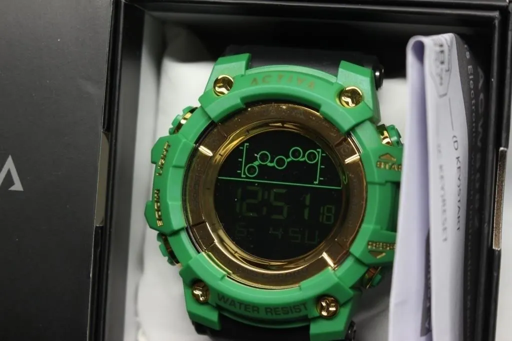 Activa Green & Gold Digital Sport Watch