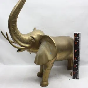Brass Elephant Figurine with Raised Trunk