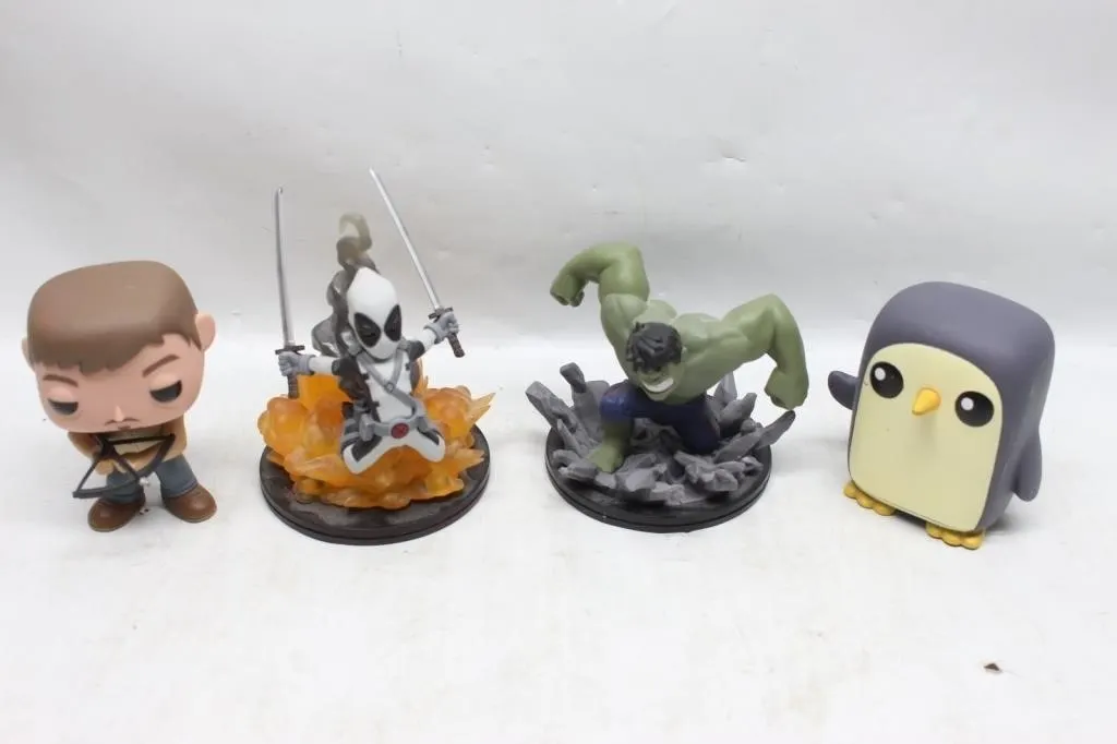 Funko Pop & Marvel Q-Fig Figures Lot (4)