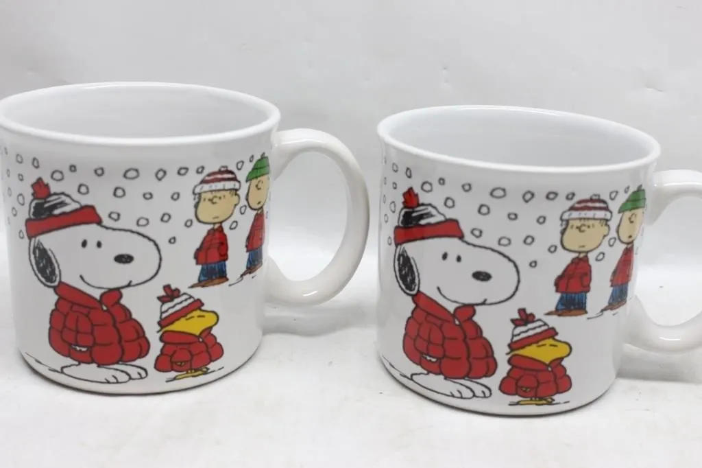 Peanuts Snoopy & Woodstock Winter Ceramic Mugs,
