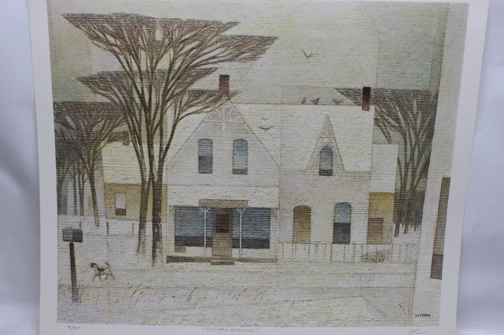A.J. Casson "Sunday Morning" Signed A/P Print