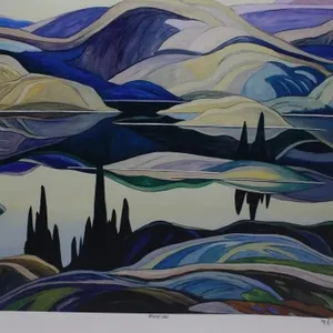 Mirror Lake print by F. Carmichael, Group of