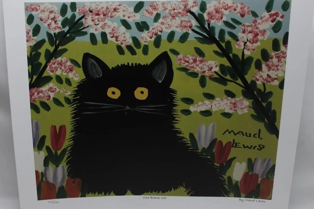 Maud Lewis 'One Black Cat' Ltd Ed Print 25/500 w/