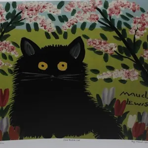 Maud Lewis 'One Black Cat' Ltd Ed Print 25/500 w/