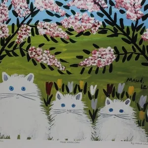 Maud Lewis 'Three White Cats' Print, Ltd Ed