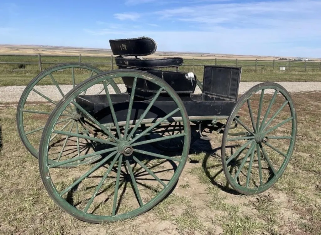 Antique 4 Wooden Wheel Wagon