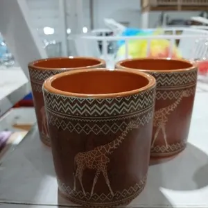 3 ceramic candle holders