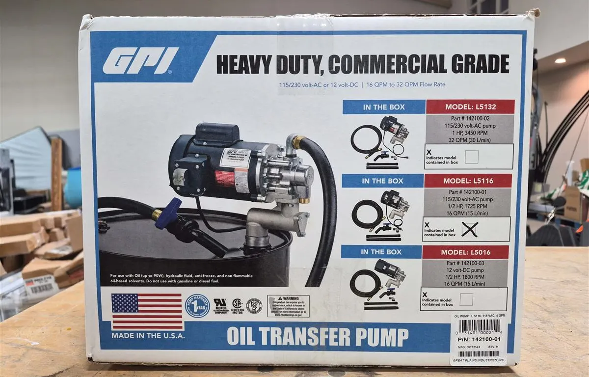 GPI L5116 Oil Transfer Pump
UNRESERVED