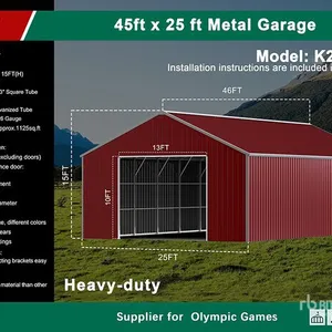 2026 KJ K2545G 25 ft x 45 ft Metal Garage Storage Building (Unused)