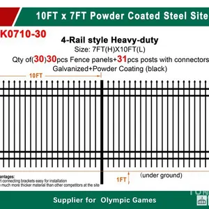 Quantity of (30) 2026 KJ K0710-30 10 ft x 7 ft Powder Coated Fencing (Unused)