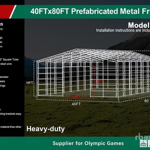 2026 KJ K4080 80 ft x 40 ft Prefabricated Metal Frame Storage Building (Unused)