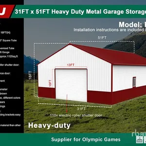 2026 KJ K3151 31 ft x 51 ft Heavy Duty Metal Garage Storage Building (Unused)