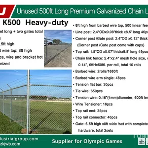 2026 KJ K500 500 ft x 7 ft Galvanized Chain Link Site Fence (Unused)