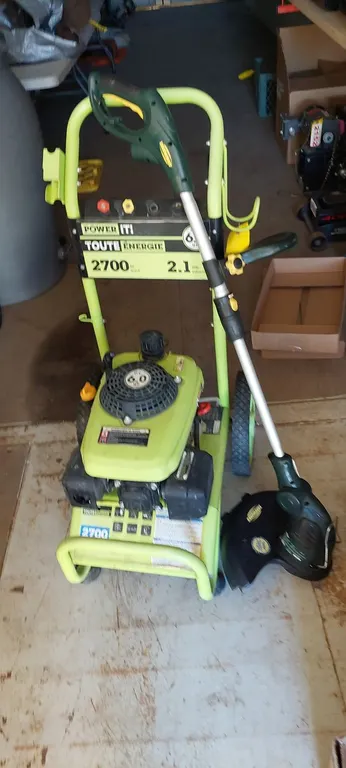 L/O - Yard Works String Trimmer, Power Lt Pressure Washers W/Accessories 2700psi *Note: Engine Runs Great But Pump Is Cracked - Needs Replacing