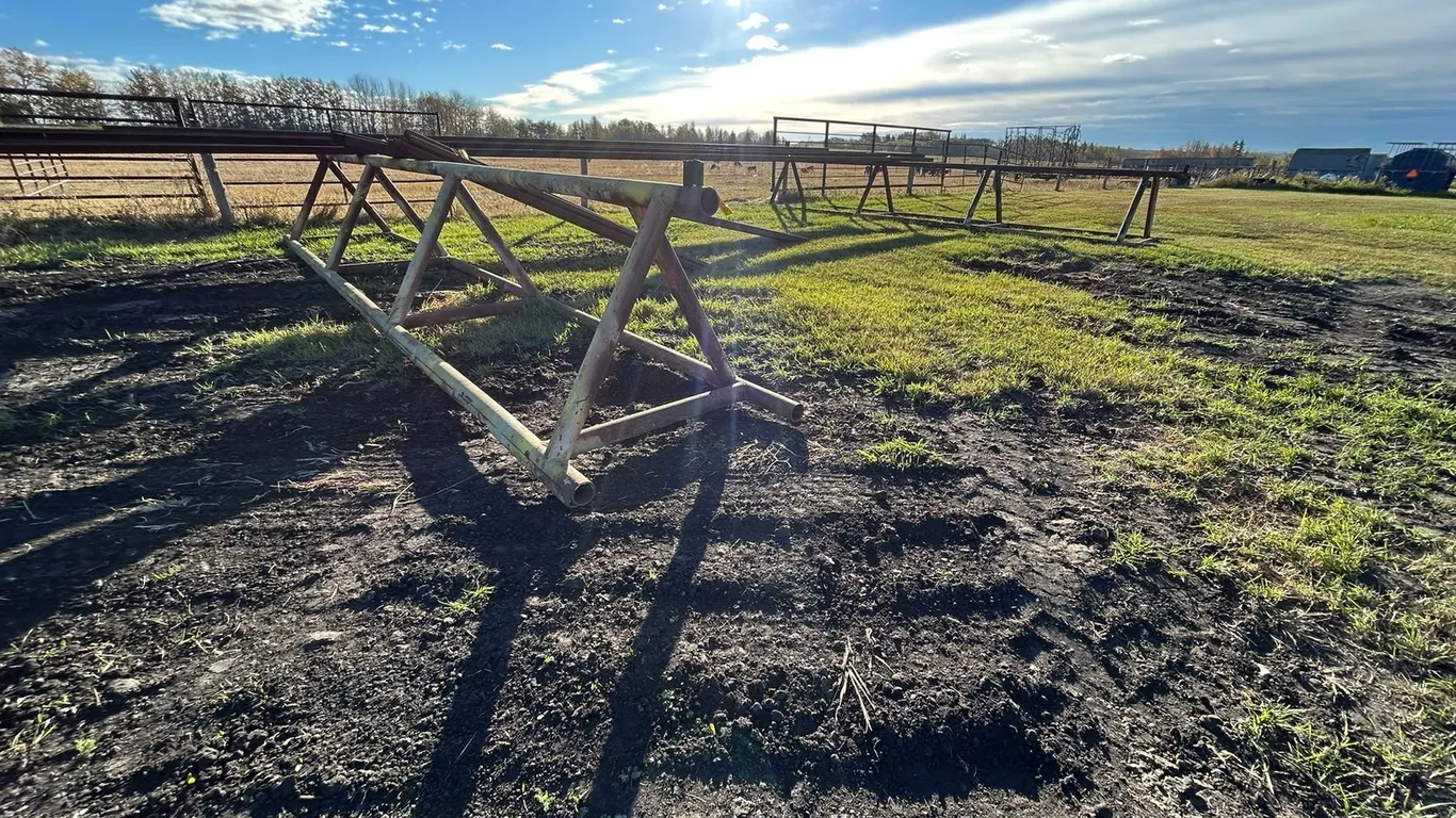 PAIR OF 24FT X 41" H STEEL PIPE RACKS
