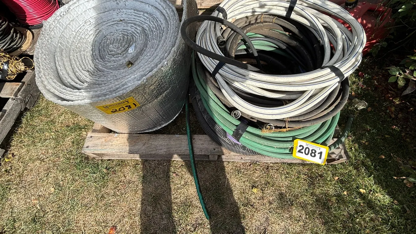 ROLLS OF HOSE & ROLL OF THERMAL BUBBLE WRAP 13"W