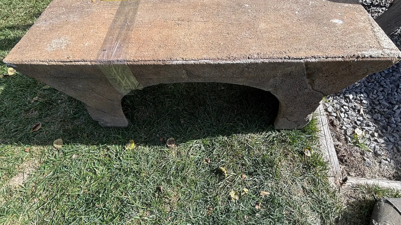 CEMENT GARDEN BENCH 30"X12"X13"