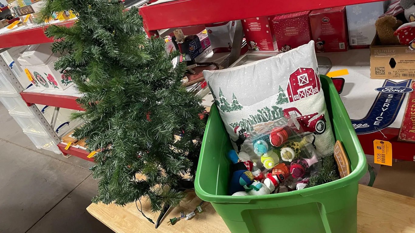 Tote of Christmas Decor and Tree (T3)