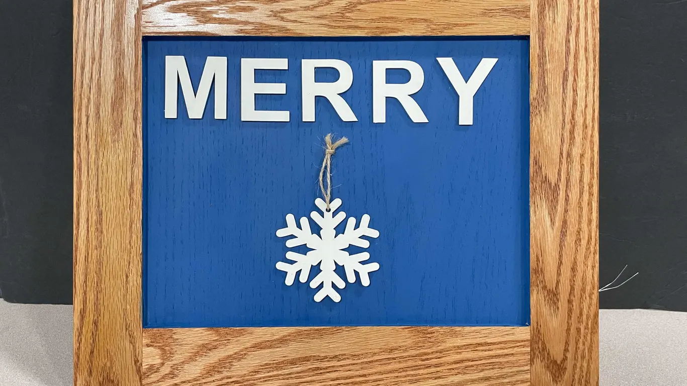Handmade Wooden Merry Wall Art (T3)