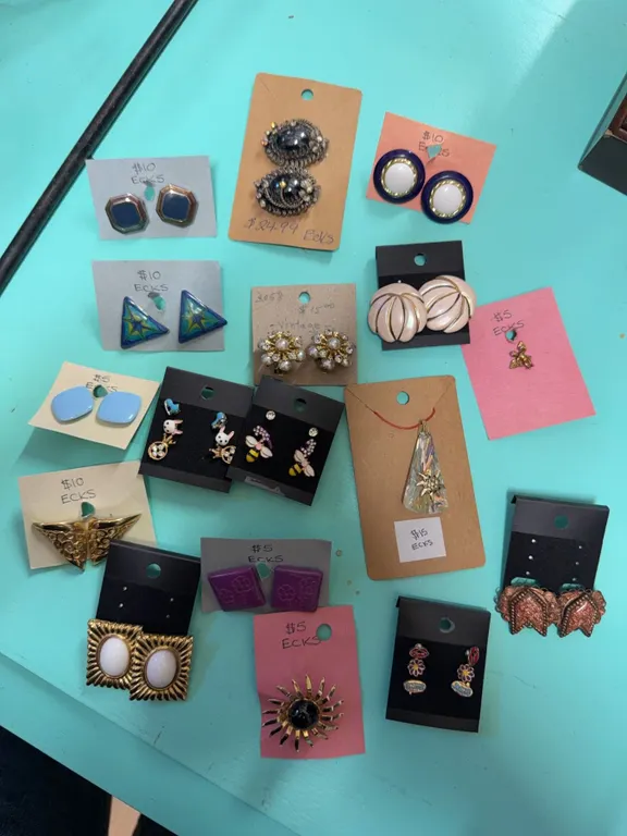 14 Pairs Fashion Earrings Assorted Styles and Materials
