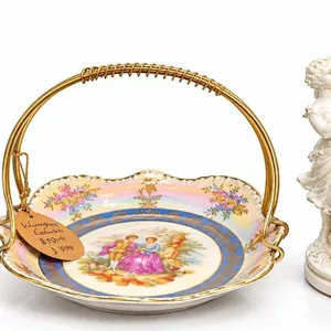 Decorative Figurines and Lusterware Candy Dish Set of Three