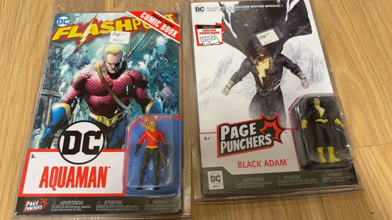 DC Page Punchers Figures: Flashpoint Aquaman and Black Adam With Comics