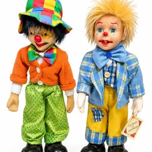 Clown Dolls with Colourful Outfits and Ceramic Faces