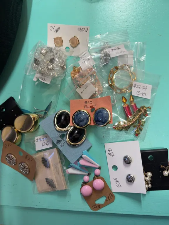Costume Earrings Lot, Various Styles, Materials, and Carded Sets, 10+ Pairs