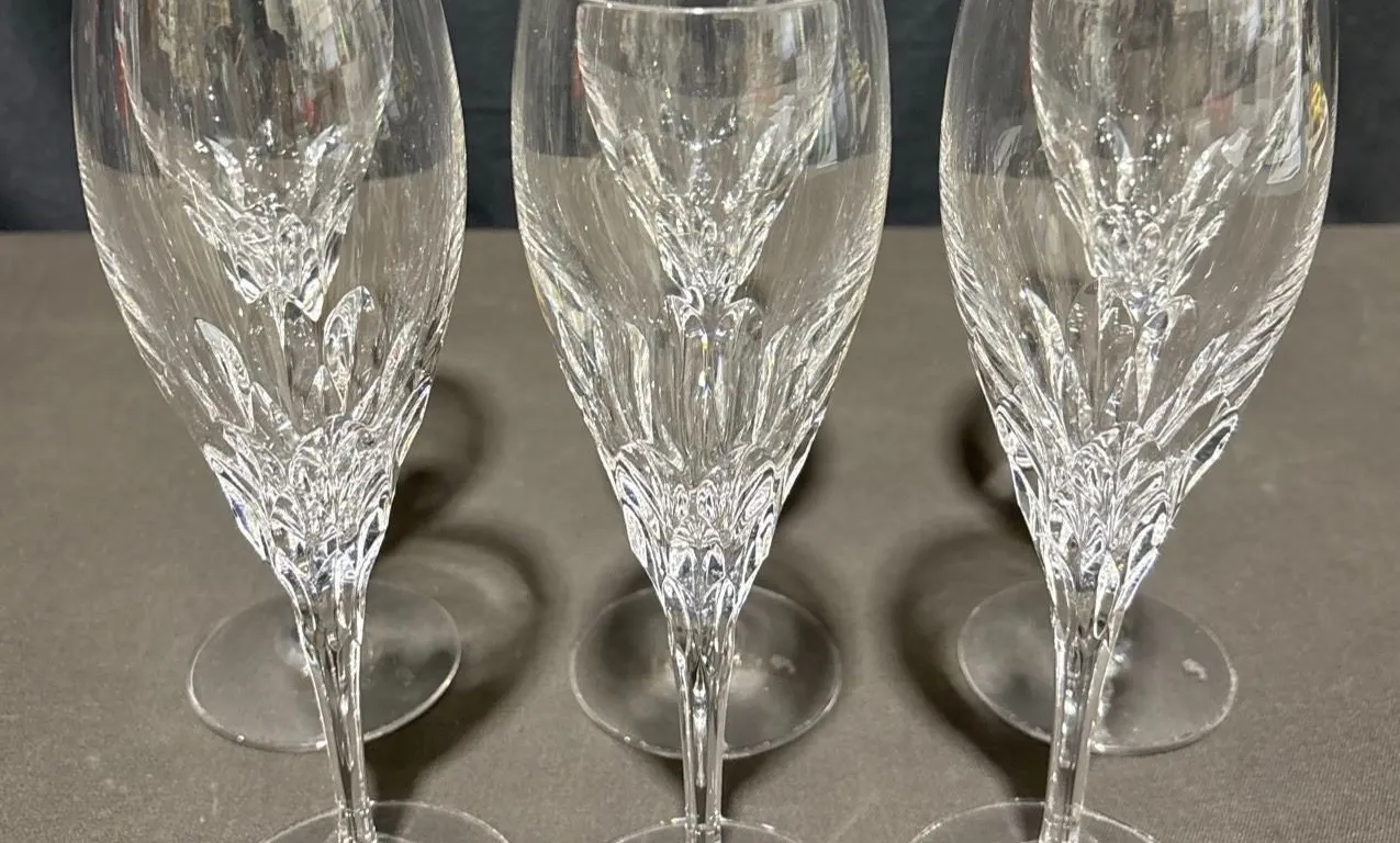 6 Nachtmann Crystal Champagne Flutes