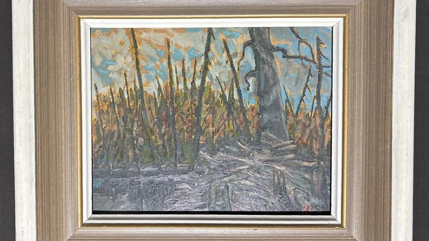 Original R.L Signed Painting, Beauers Pond, Lake of Bays, 1970s