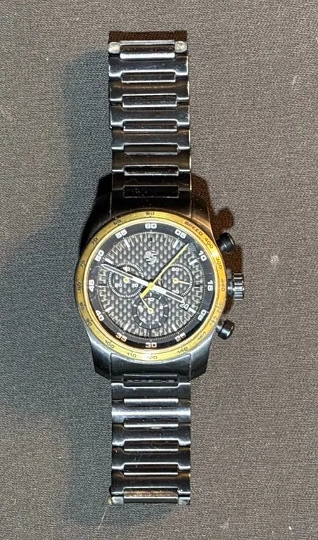 Porsche Tachometer Chronograph Watch with Stainless Steel Bracelet