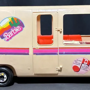 Barbie RV Motorhome Camper with 1980s Ken Doll and Accessories California Plates